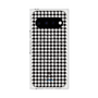 プレミアムスクエアケース with Pixelsnap［ Houndstooth Pattern Black with LANVIN en Bleu logo- ランバン 千鳥格子柄 ブラック ］