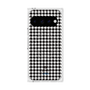 プレミアムスクエアケース with Pixelsnap［ Houndstooth Pattern Black with LANVIN en Bleu logo- ランバン 千鳥格子柄 ブラック ］