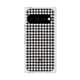 プレミアムスクエアケース with Pixelsnap［ Houndstooth Pattern Black with LANVIN en Bleu logo- ランバン 千鳥格子柄 ブラック ］