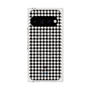 プレミアムスクエアケース with Pixelsnap［ Houndstooth Pattern Black with LANVIN en Bleu logo- ランバン 千鳥格子柄 ブラック ］