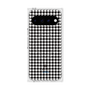プレミアムスクエアケース with Pixelsnap［ Houndstooth Pattern Black with LANVIN en Bleu logo- ランバン 千鳥格子柄 ブラック ］