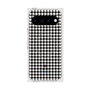プレミアムスクエアケース with Pixelsnap［ Houndstooth Pattern Black with LANVIN en Bleu logo- ランバン 千鳥格子柄 ブラック ］