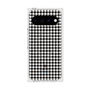 プレミアムスクエアケース with Pixelsnap［ Houndstooth Pattern Black with LANVIN en Bleu logo- ランバン 千鳥格子柄 ブラック ］