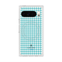 プレミアムスクエアケース with Pixelsnap［ Houndstooth Pattern Blue with LANVIN en Bleu logo- ランバン 千鳥格子柄 ブルー ］