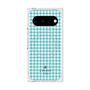 プレミアムスクエアケース with Pixelsnap［ Houndstooth Pattern Blue with LANVIN en Bleu logo- ランバン 千鳥格子柄 ブルー ］