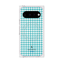 プレミアムスクエアケース with Pixelsnap［ Houndstooth Pattern Blue with LANVIN en Bleu logo- ランバン 千鳥格子柄 ブルー ］