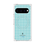 プレミアムスクエアケース with Pixelsnap［ Houndstooth Pattern Blue with LANVIN en Bleu logo- ランバン 千鳥格子柄 ブルー ］