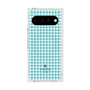プレミアムスクエアケース with Pixelsnap［ Houndstooth Pattern Blue with LANVIN en Bleu logo- ランバン 千鳥格子柄 ブルー ］