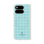 プレミアムスクエアケース with Pixelsnap［ Houndstooth Pattern Blue with LANVIN en Bleu logo- ランバン 千鳥格子柄 ブルー ］