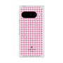 プレミアムスクエアケース with Pixelsnap［ Houndstooth Pattern Pink with LANVIN en Bleu logo- ランバン 千鳥格子柄 ピンク ］