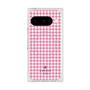 プレミアムスクエアケース with Pixelsnap［ Houndstooth Pattern Pink with LANVIN en Bleu logo- ランバン 千鳥格子柄 ピンク ］