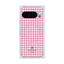 プレミアムスクエアケース with Pixelsnap［ Houndstooth Pattern Pink with LANVIN en Bleu logo- ランバン 千鳥格子柄 ピンク ］