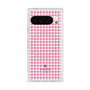 プレミアムスクエアケース with Pixelsnap［ Houndstooth Pattern Pink with LANVIN en Bleu logo- ランバン 千鳥格子柄 ピンク ］