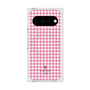 プレミアムスクエアケース with Pixelsnap［ Houndstooth Pattern Pink with LANVIN en Bleu logo- ランバン 千鳥格子柄 ピンク ］