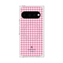プレミアムスクエアケース with Pixelsnap［ Houndstooth Pattern Pink with LANVIN en Bleu logo- ランバン 千鳥格子柄 ピンク ］