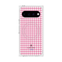 プレミアムスクエアケース with Pixelsnap［ Houndstooth Pattern Pink with LANVIN en Bleu logo- ランバン 千鳥格子柄 ピンク ］