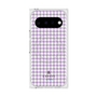 プレミアムスクエアケース with Pixelsnap［ Houndstooth Pattern Purple -with LANVIN en Bleu logo ランバン 千鳥格子柄 パープル ］