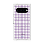 プレミアムスクエアケース with Pixelsnap［ Houndstooth Pattern Purple -with LANVIN en Bleu logo ランバン 千鳥格子柄 パープル ］