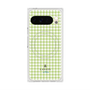 プレミアムスクエアケース with Pixelsnap［ Houndstooth Pattern Green with LANVIN en Bleu logo- ランバン 千鳥格子柄 グリーン ］