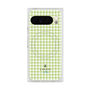 プレミアムスクエアケース with Pixelsnap［ Houndstooth Pattern Green with LANVIN en Bleu logo- ランバン 千鳥格子柄 グリーン ］