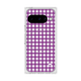 プレミアムスクエアケース with Pixelsnap［ Checkered Purple - ギンガムチェック パープル ］