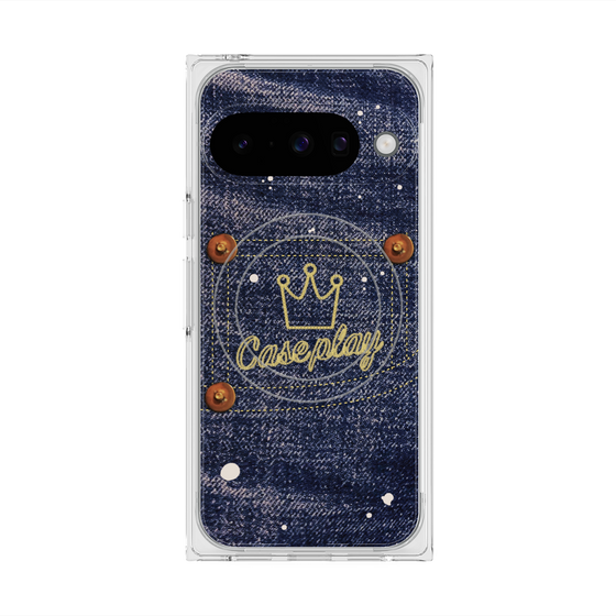 プレミアムスクエアケース with Pixelsnap［ Denim Used Jeans - デニム・ユーズド・ジーンズ ］