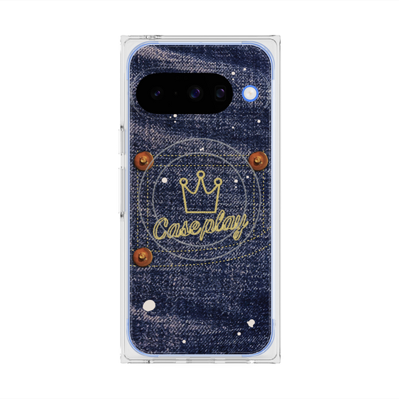 プレミアムスクエアケース with Pixelsnap［ Denim Used Jeans - デニム・ユーズド・ジーンズ ］