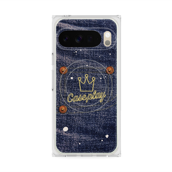 プレミアムスクエアケース with Pixelsnap［ Denim Used Jeans - デニム・ユーズド・ジーンズ ］