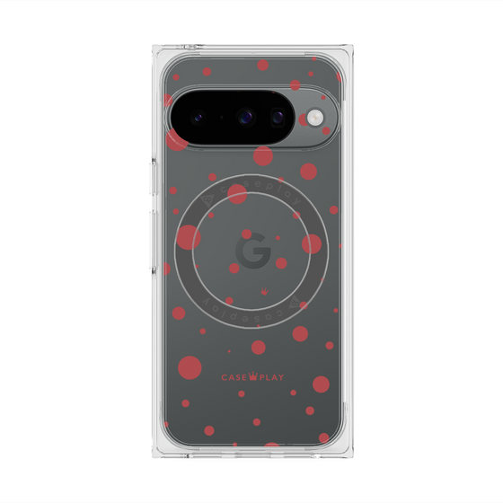 プレミアムスクエアケース with Pixelsnap［ Dippin dots Red - ディッピンドッツ レッド ］