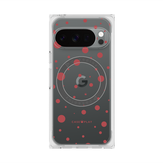 プレミアムスクエアケース with Pixelsnap［ Dippin dots Red - ディッピンドッツ レッド ］