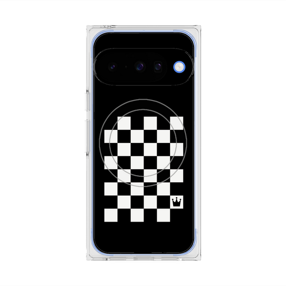 プレミアムスクエアケース with Pixelsnap［ Racing checkered flag - レーシングチェッカーフラッグ ］