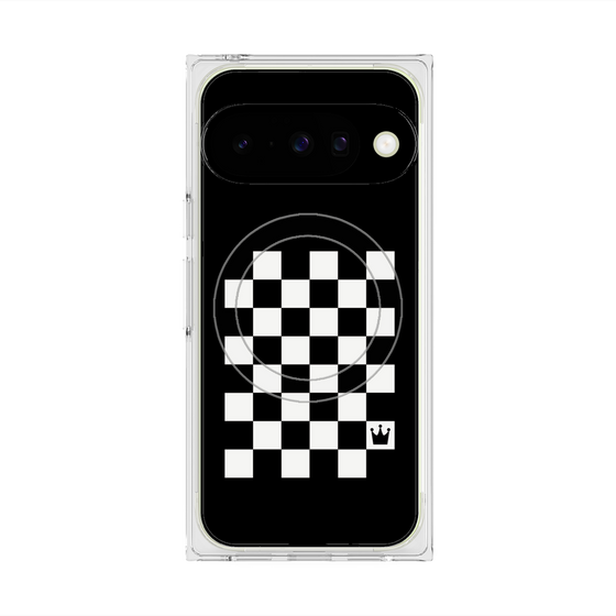 プレミアムスクエアケース with Pixelsnap［ Racing checkered flag - レーシングチェッカーフラッグ ］
