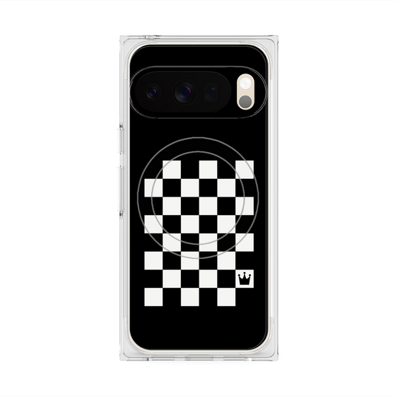 プレミアムスクエアケース with Pixelsnap［ Racing checkered flag - レーシングチェッカーフラッグ ］