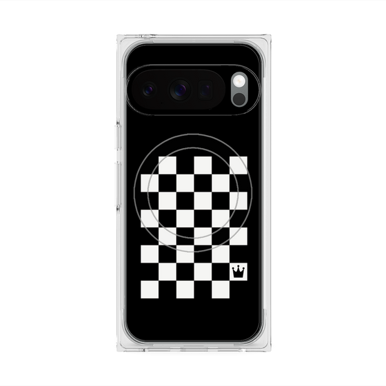 プレミアムスクエアケース with Pixelsnap［ Racing checkered flag - レーシングチェッカーフラッグ ］