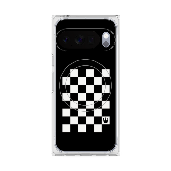 プレミアムスクエアケース with Pixelsnap［ Racing checkered flag - レーシングチェッカーフラッグ ］