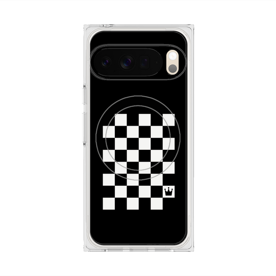 プレミアムスクエアケース with Pixelsnap［ Racing checkered flag - レーシングチェッカーフラッグ ］