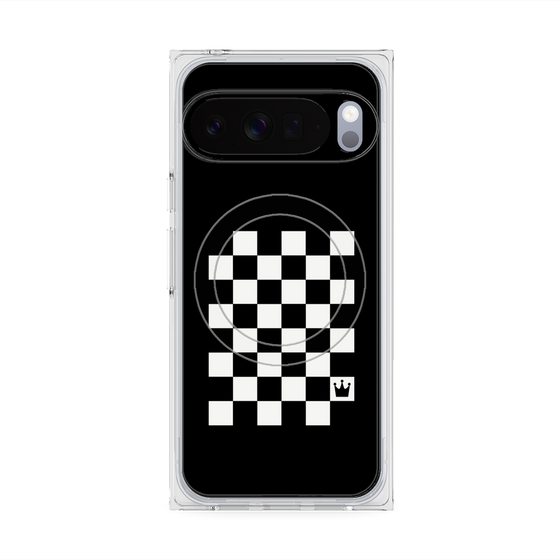 プレミアムスクエアケース with Pixelsnap［ Racing checkered flag - レーシングチェッカーフラッグ ］