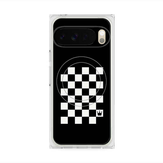 プレミアムスクエアケース with Pixelsnap［ Racing checkered flag - レーシングチェッカーフラッグ ］