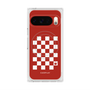 プレミアムスクエアケース with Pixelsnap［ Racing checkered flag Red - レーシングチェッカーフラッグ レッド ］