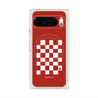 プレミアムスクエアケース with Pixelsnap［ Racing checkered flag Red - レーシングチェッカーフラッグ レッド ］