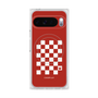 プレミアムスクエアケース with Pixelsnap［ Racing checkered flag Red - レーシングチェッカーフラッグ レッド ］