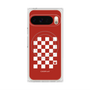 プレミアムスクエアケース with Pixelsnap［ Racing checkered flag Red - レーシングチェッカーフラッグ レッド ］