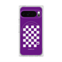 プレミアムスクエアケース with Pixelsnap［ Racing checkered flag Purple - レーシングチェッカーフラッグ パープル ］