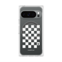 プレミアムスクエアケース with Pixelsnap［ Racing checkered flag White - レーシングチェッカーフラッグ ホワイト ］