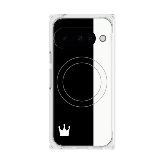 プレミアムスクエアケース with Pixelsnap［ CASEPLAY Bi-Colors Black & White - ケースプレイ・バイカラー ブラック＆ホワイト ］