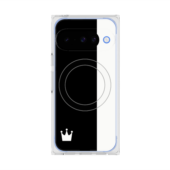 プレミアムスクエアケース with Pixelsnap［ CASEPLAY Bi-Colors Black & White - ケースプレイ・バイカラー ブラック＆ホワイト ］