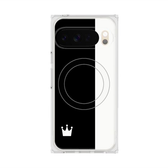 プレミアムスクエアケース with Pixelsnap［ CASEPLAY Bi-Colors Black & White - ケースプレイ・バイカラー ブラック＆ホワイト ］