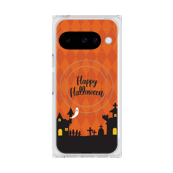 プレミアムスクエアケース with Pixelsnap［ Halloween World - Orange ］