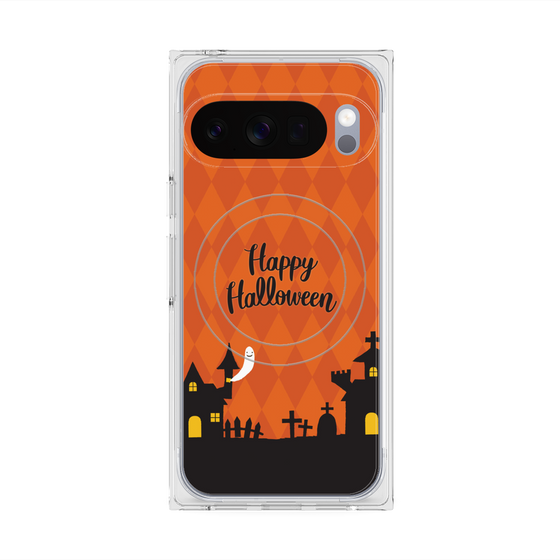 プレミアムスクエアケース with Pixelsnap［ Halloween World - Orange ］