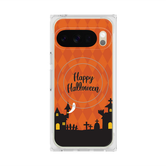 プレミアムスクエアケース with Pixelsnap［ Halloween World - Orange ］